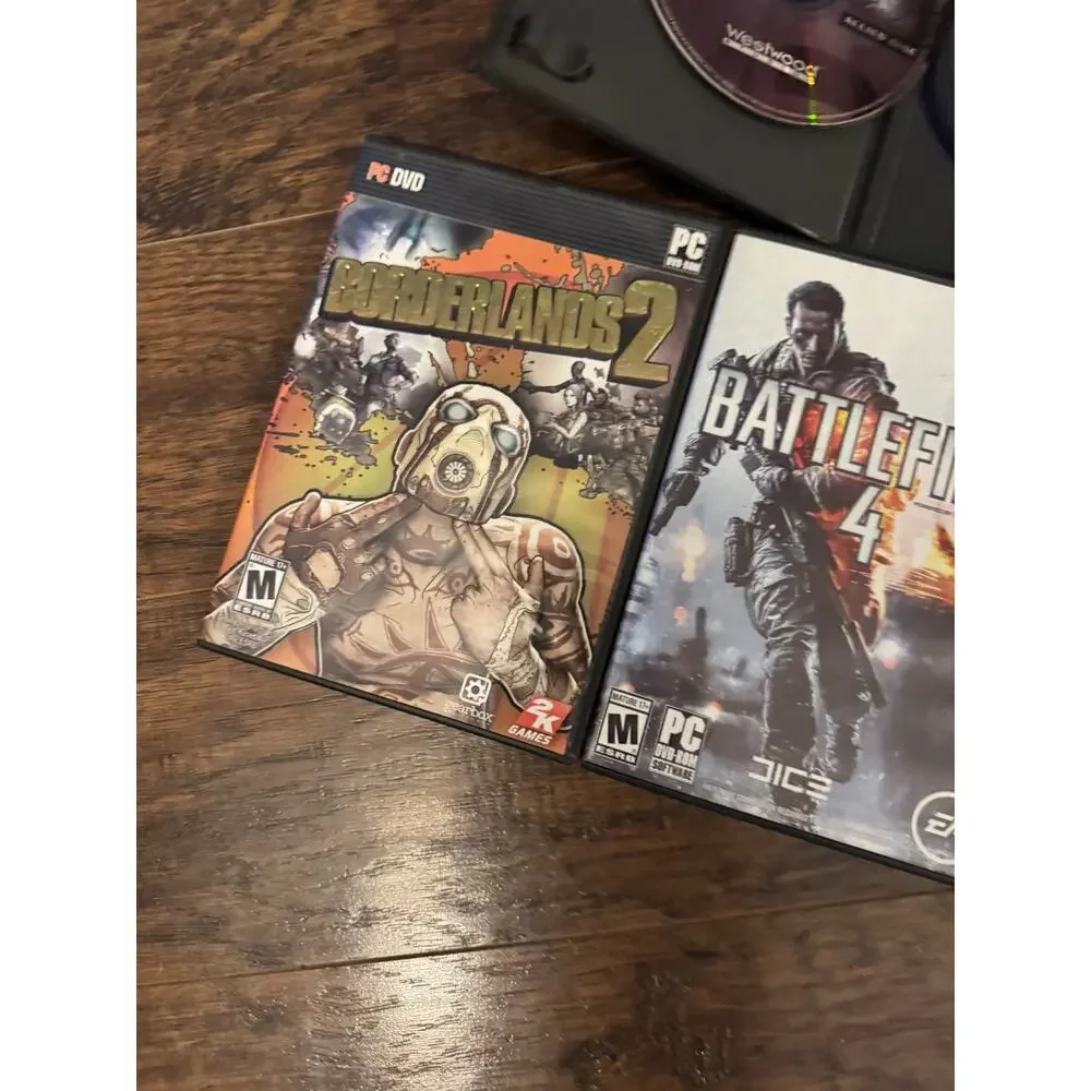 Lot of 4 PC DVD-ROM Games - Mature Borderlands 2 Battlefield 4 Red Alerts